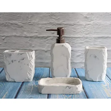 Hymmah Marble Bathroom Accessories Set for Elegant Decor