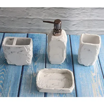 Hymmah Marble Bathroom Accessories Set for Elegant Decor