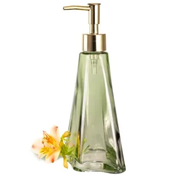 EMPO Vintage Elegant Glass Soap Dispenser, Stylish & Eco-Friendly, 10.5 oz