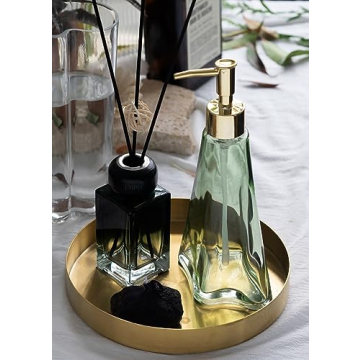 Elegant Glass Soap Dispenser with Gold Pump for Home