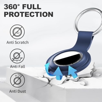 Linsaner [2 Pack] for AirTag Holder with Keychain, Shockproof Silicone Case for Apple for Air Tag - ...