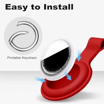 Durable Linsaner AirTag Holder with Keychain - 2 Pack