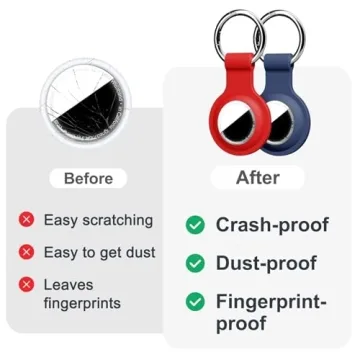 Durable Linsaner AirTag Holder with Keychain - 2 Pack