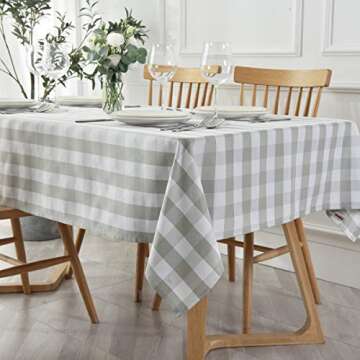 maxmill Rectangle Checkered Tablecloth Waterproof Spillproof Wrinkle Resistant Buffalo Plaid Heavy W...