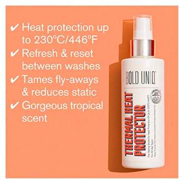 Heat Protectant Spray For Hair - Thermal Protector Up To 450ºF From Flat Irons & Hot Blow Dry - Light Weight Thermal Shield Protection Prevents Damage & Breakage, Sulfate & Paraben Free - 5.9 Fl.Oz