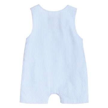Charming Lil Cactus Blue Shortall with Bunny Design