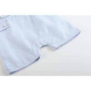 Charming Lil Cactus Blue Shortall with Bunny Design