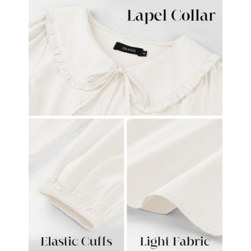 ZESICA Stylish Tie Front Peplum Top for Women