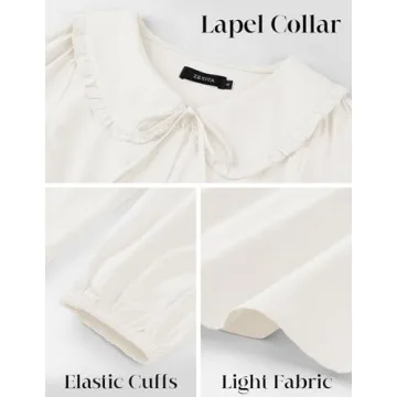 ZESICA Stylish Tie Front Peplum Top for Women