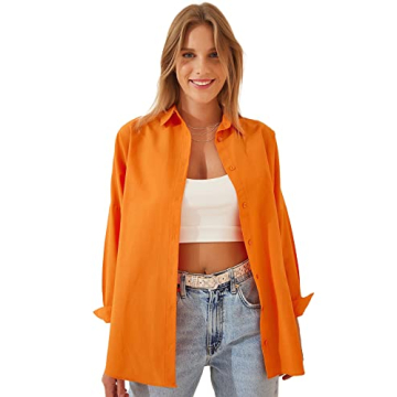 BIG DART Oversized Button Down Shirt – Chic & Comfy Women’s Blouse