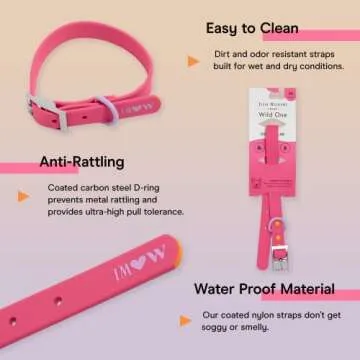 Wild One Dog Collar, Easy-Clean, All Weather Flex-Poly Strap with Metal, Durable, Dirt and Odor Resi...