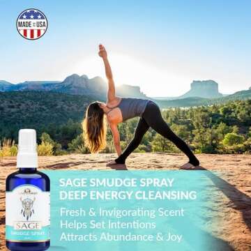JUNIPERMIST White Sage Smudge Spray (4 Fl Oz) - for Cleansing Negative Energy - Sage Spray Alternative to Incense Sticks - Sustainably Made in USA with Pure Essential Oils and Real Crystals