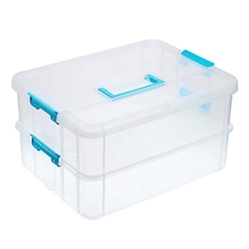 BTSKY 2 Layer Stack & Carry Box - Versatile Storage Organizer