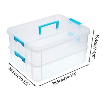 BTSKY 2 Layer Stack & Carry Box - Versatile Storage Organizer