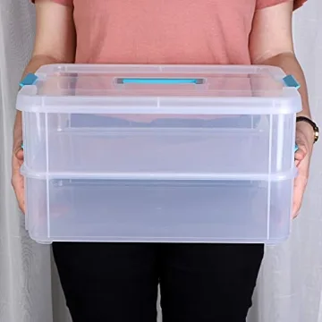 BTSKY 2 Layer Stack & Carry Box - Versatile Storage Organizer