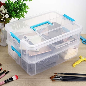 BTSKY 2 Layer Stack & Carry Box - Versatile Storage Organizer