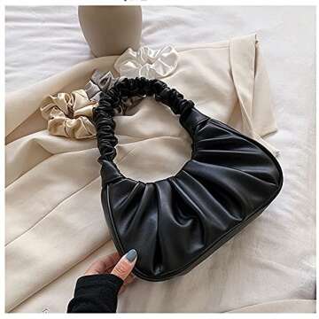 Purse Vintage Retro Shoulder Bag Vegan Leather 90s Rachel Bag Mini Purse Fashion Bag Chic… (Midnig...