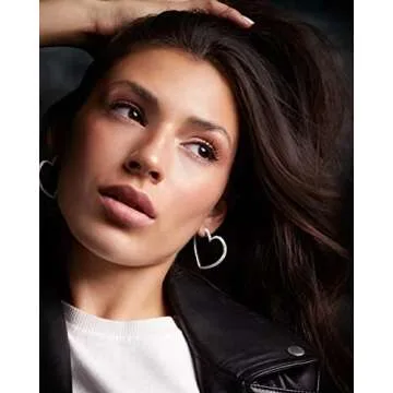 MILLA Heart Hoop Earrings - Elegant Sterling Silver Plated Gift for Women