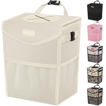 Portable Leakproof Car Trash Can with Lid