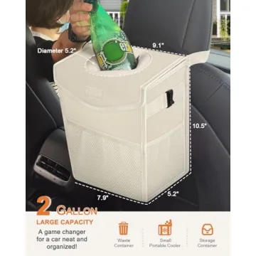 Portable Leakproof Car Trash Can with Lid