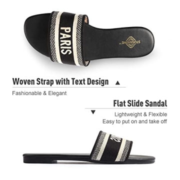 STUNAHOME Summer Flat Sandals for Women Fashion slide Sandals Womens