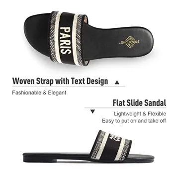 STUNAHOME Summer Flat Sandals for Women Fashion slide Sandals Womens
