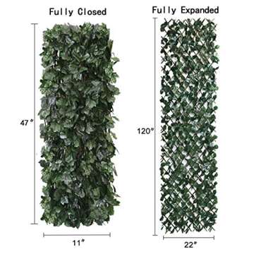 BYBAG Expandable Faux Ivy Fence Privacy Screen for Patio Outdoor Balcony Bedroom Decor,Artificial Da...
