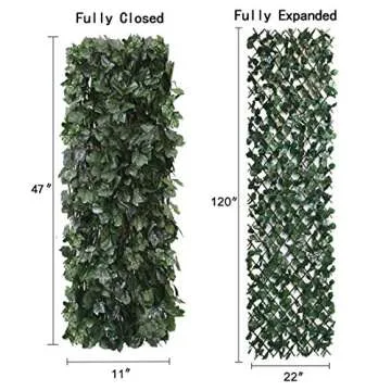 BYBAG Expandable Faux Ivy Fence Privacy Screen - Durable Wicker Construction for Stylish Outdoor Dec...