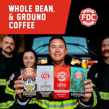 Fire Department Coffee - Black Cherry Bourbon Coffee - Gives Back to Firefighters - Premium Bourbon Infused Ground - Non-Alcoholic - Roasted in the USA - Veteran Owned - 12 oz