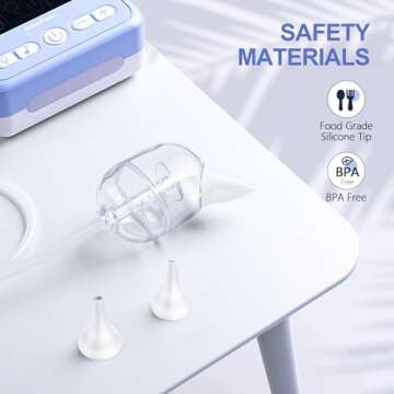 MOMFANN Nasal Aspirator for Baby, Electric Nasal Aspirator for Toddler, Premium 65 kPa Adjustable 9 Levels Suction Power Includes Night Light (Purple, Standard)