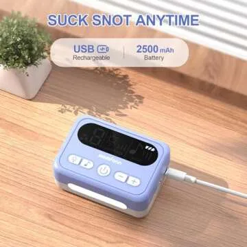 MOMFANN Nasal Aspirator for Baby, Electric Nasal Aspirator for Toddler, Premium 65 kPa Adjustable 9 Levels Suction Power Includes Night Light (Purple, Standard)