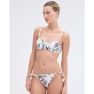Stylish PATBO Iris Off White Bikini Top for Women