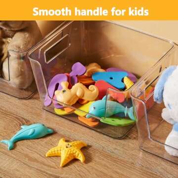 Vacane Clear Open Front Storage Bins for Easy Organization