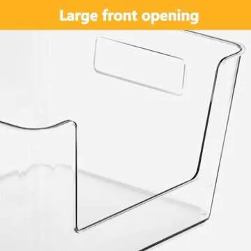 Vacane Clear Open Front Storage Bins for Easy Organization
