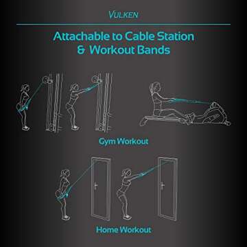 Vulken Tricep Rope Cable Attachment. 28.7 Inch & 22 Inch Two Lengths Built in One Pull Down Rope. Triceps Extension Straps Gym Equipment. Home Workout Handles for Resistance Bands.