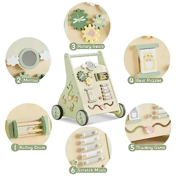 Beright Wooden Baby Walker for Learning & Fun