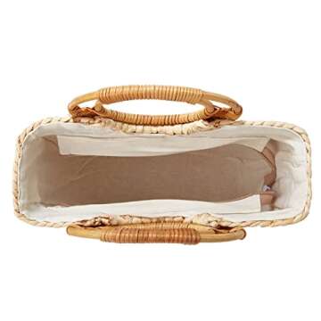 Rungion Women Girl Tote Bag Straw Hobo Handbag Fashion Woven Top Handle Bag Shoulder Bag Beach Purse Moon Bag Bucket Bag 2023 Summer