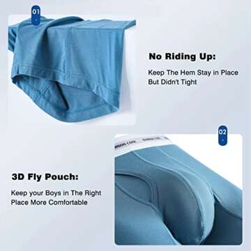 BAMBOO COOL Men’s Underwear Soft Breathable Boxer Briefs for Men Underwear
