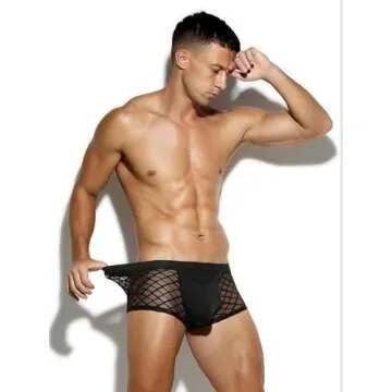 Sexy Men's Lace Mesh Boxer Briefs for Ultimate Comfort