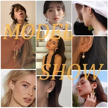 44 Pairs Stylish Gold Earrings Set for Women