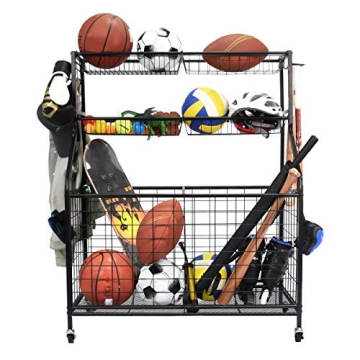 Kinghouse Garage Sports Equipment Organizer, Ball Storage Rack, Ball Storage Garage, Garage Organize...