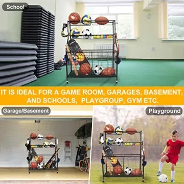Durable Kinghouse Sports Equipment Organizer with Wheels