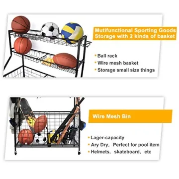 Durable Kinghouse Sports Equipment Organizer with Wheels