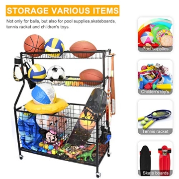 Durable Kinghouse Sports Equipment Organizer with Wheels