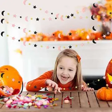 Pink and Black Halloween Decorations- 5Pcs Halloween Garland for Halloween Party Decorations,Pink Halloween,Halloween Decorations Girl,Pink Halloween Garland,Office Halloween Decorations