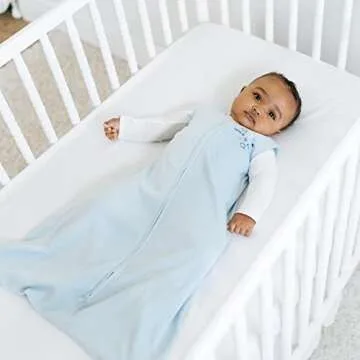 HALO Sleepsack, 100% Cotton Wearable Blanket, Swaddle Transition Sleeping Bag, TOG 0.5, Baby Blue, X-Large