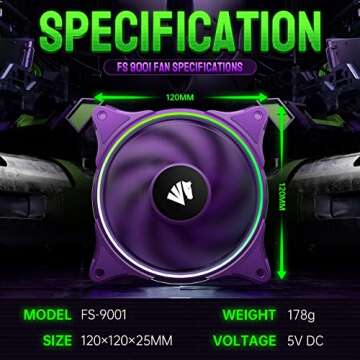 Asiahorse FS-9001 RGB Case Fan | 3-Pack 120mm ARGB Fans