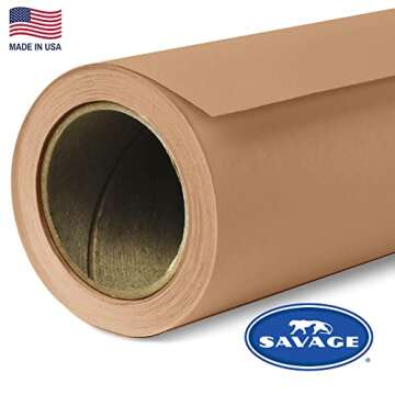 Savage Seamless Paper Photography Backdrop - Color #76 Mocha, Size 86 Inches Wide x 36 Feet Long, Backdrop for YouTube Videos, Streaming, Interviews and Portraits - Made in USA