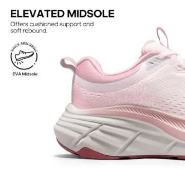 NORTIV 8 Women's Walking Shoes Cushion Comfortable ActiveBreeze Running Tennis Shoes Non-Slip Workout Gym Sports Athletic Breathable Fashion Sneakers,Size 9,Pink,SNWS248W