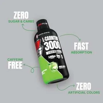 PROSUPPS L-Carnitine Stimulant Free Liquid Shots for Men & Women - Workout Drink for Performance & Muscle Recovery - Clean Energy, No Sugar, No Carbs (31 Servings, 3000 Green Apple)